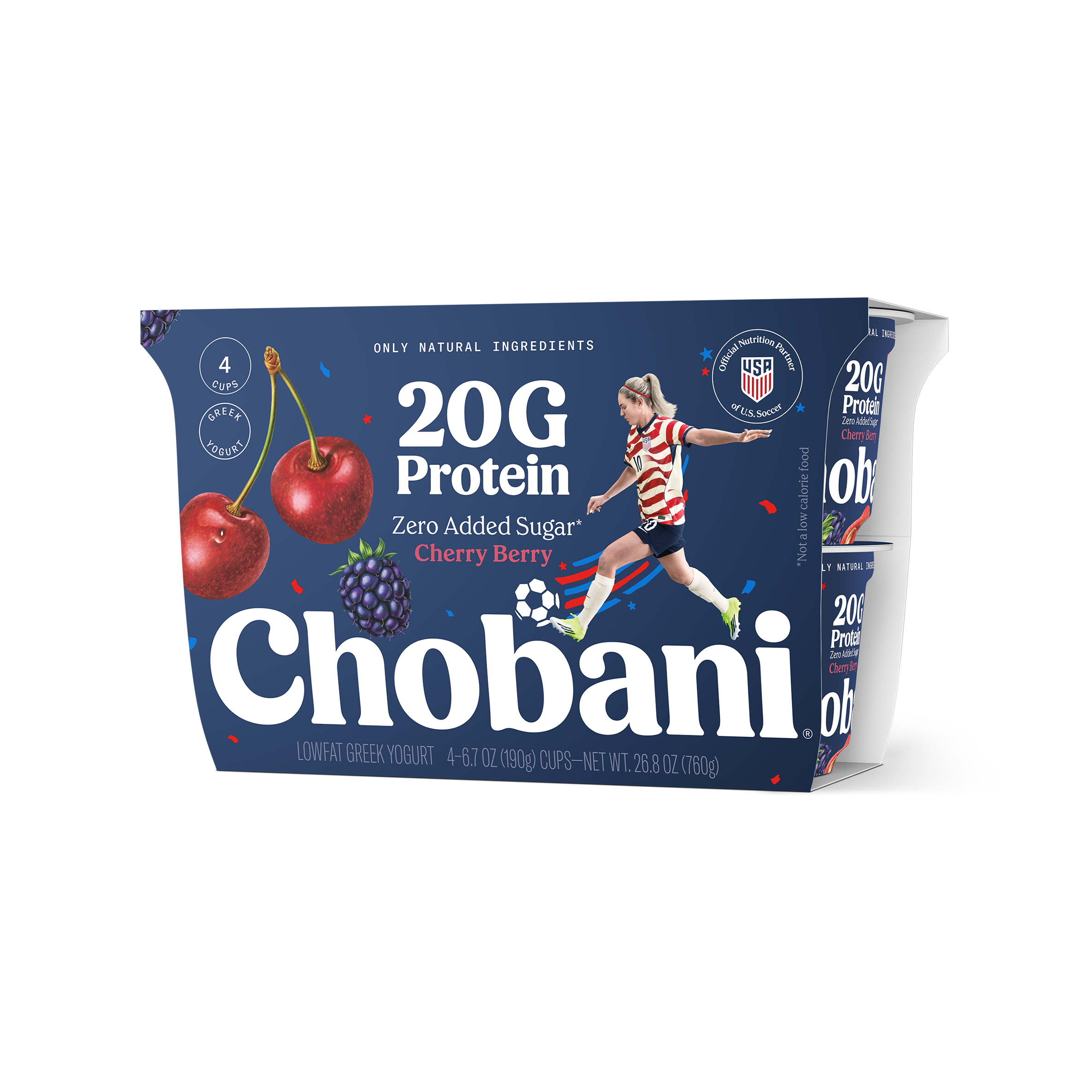 Cherry Berry 4 Pack - Chobani 20G High Protein Greek Yogurt
